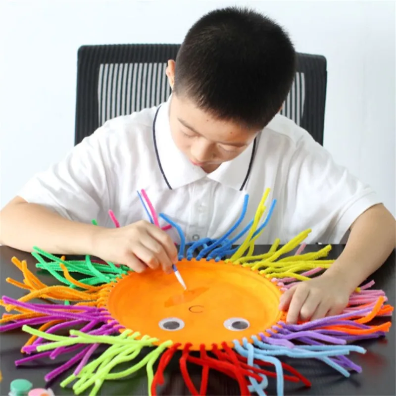 100pcs Montessori Materials Chenille Puzzles Toys For Children Educational Crafts for Kids Pipe Cleaner Handmade DIY Toy | Игрушки и