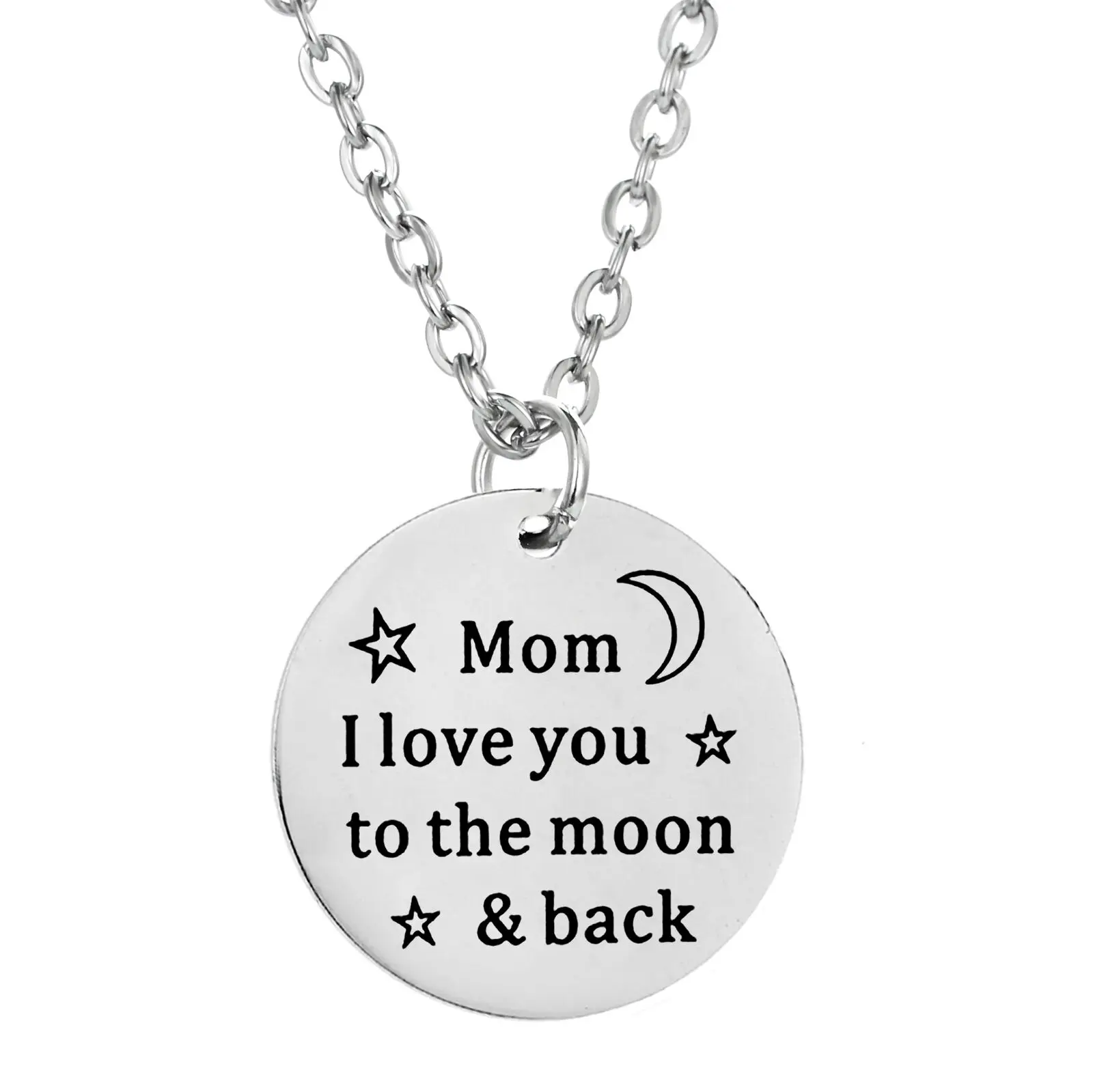Necklace Mom I Love Дочь сын отец и День матери мама бабушка папа тетя Семья кулон Цепочки и ожерелья сестра подруга подарок из нержавеющей стали цепи Цепочки и ожерелья - Окраска металла: Necklace Mom I Love