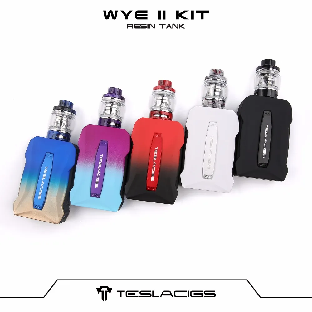 Оригинальный Tesla WYE II 215 Вт TC комплект с 4 мл 6 смолы бак Teslacigs 2 Коробка мод Vape