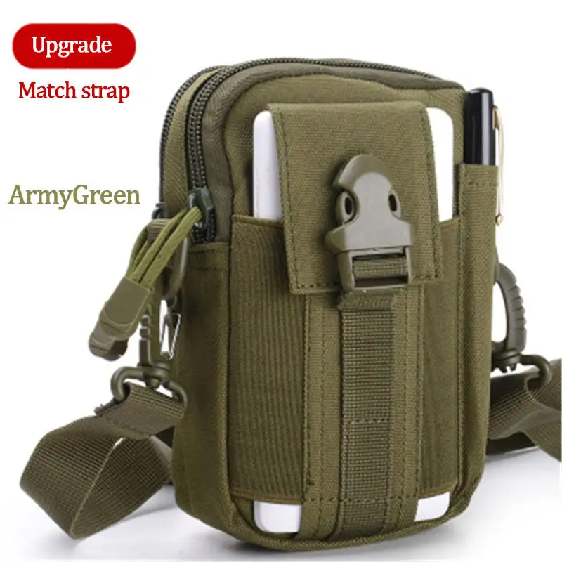 Olive green Спортивная повседневная функциональная поясная сумка для мобильного телефона, поясная сумка для iphone, samsung, черная нейлоновая сумка на плечо для мобильного телефона - Цвет: Olive green