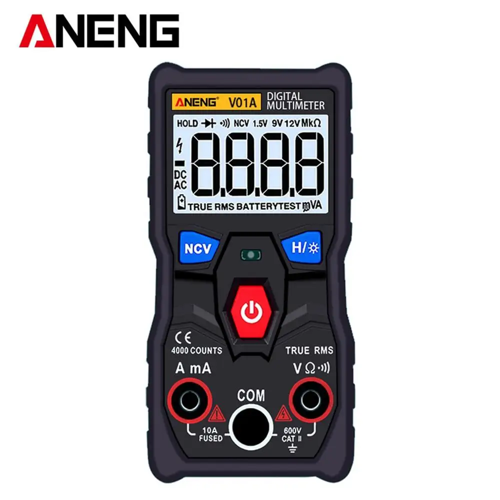 ANENG V01A Telt Digitale мультиметр тестер True RMS intelligente NCV AC/DC гаечный Stroom Ohm тестовый
