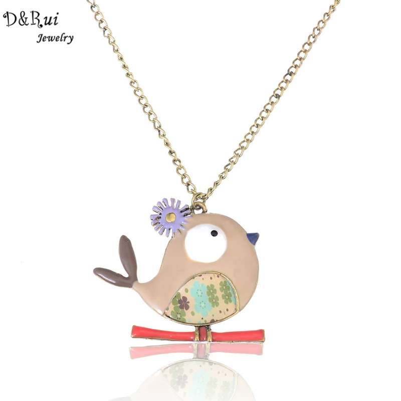 Цепочка цепочка с разноцветными птицами кулон в виде птицы модные украшения из