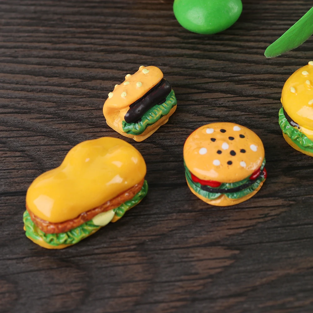 4 шт./компл. моделирование Кухня аксессуар 1:12 scalehamburger смолы декорирования миниатюрных поддельные Еда аксессуары для кукольного домика