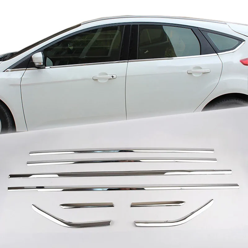 Автомобильный Стайлинг подходит для Ford Focus Mk3 хэтчбек 2012- хромированная нижняя накладка на подоконник