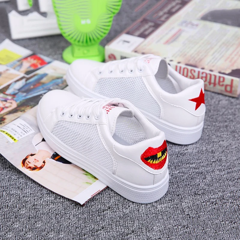 Женские кроссовки 2018 летняя женская повседневная обувь модная дышащая сетчатая