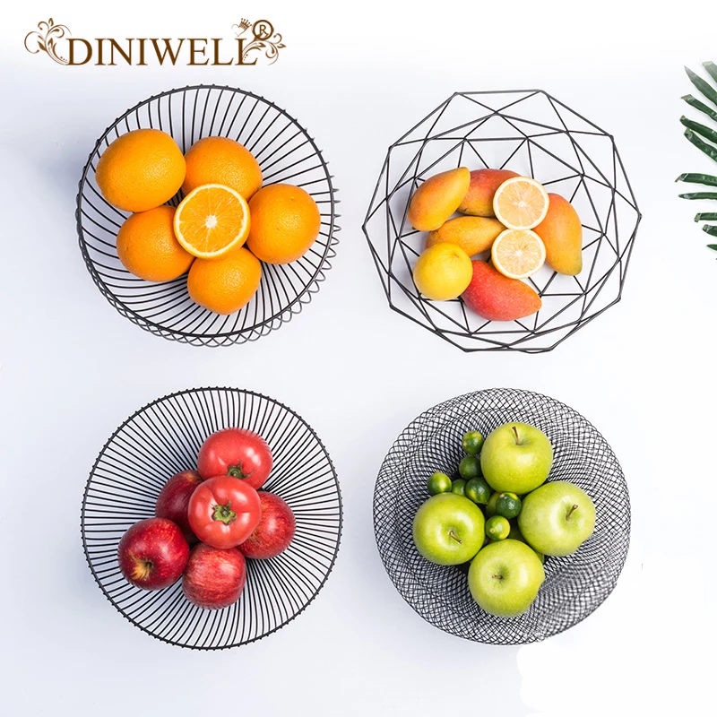 Ажурная корзина для хранения DINIWELL из кованого железа Круглый Проволочный