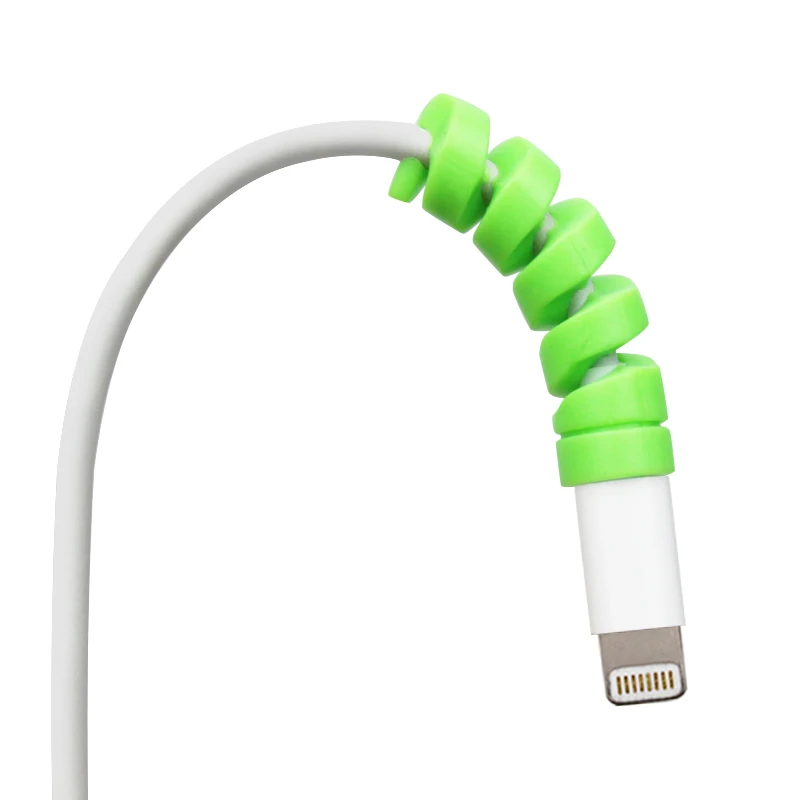 2 шт. Силиконовая защита для спиральных кабелей iphone usb кабель зарядки и передачи