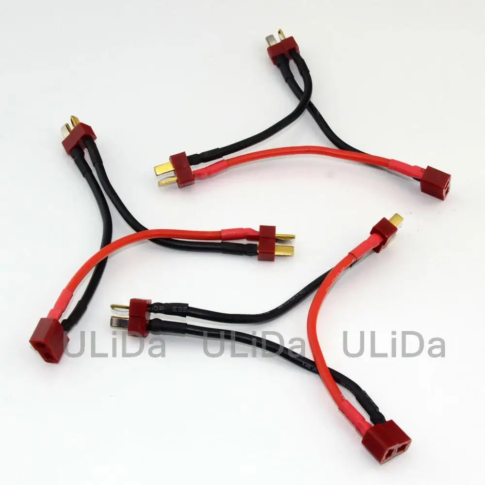 

3pcs Deans T Plug Connector Y Wire T Plug Series Battery Pack Connector Adapter Cable