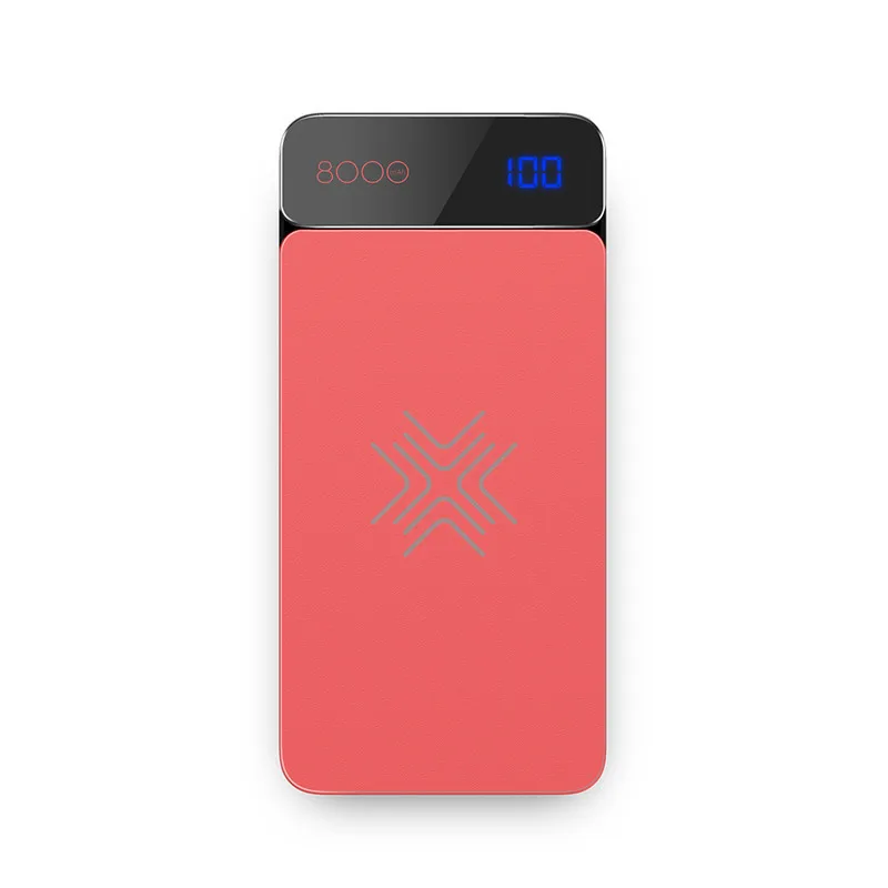 Red ROCK 2 в 1 power Bank портативное зарядное устройство для беспроводной зарядки 18 Вт USB power bank для iPhone X для Xiaomi внешний повербанк type c - Цвет: Red