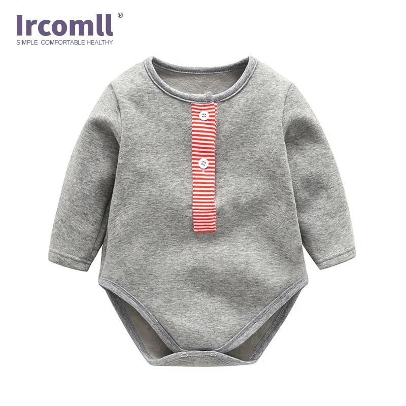Ircomll/Детский комбинезон с длинными рукавами; хлопок; теплый однотонный комбинезон с круглым вырезом для новорожденных девочек и мальчиков; одежда для малышей 0-18 месяцев - Цвет: Style-3