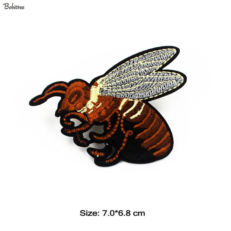 Insect Embroidery Bee Beetle Iron on Patches For Clothing Sewing Badges Appliques Stickers for Jacket Bags Accessories - Color: 1 pcs