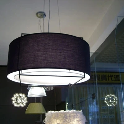 

Creative Metalarte Lewit Fabric Lampshade Chandelier Dia.55cm Black/white Iron Hanging Lamp Cafe Indoor Deco Lighting Fixture