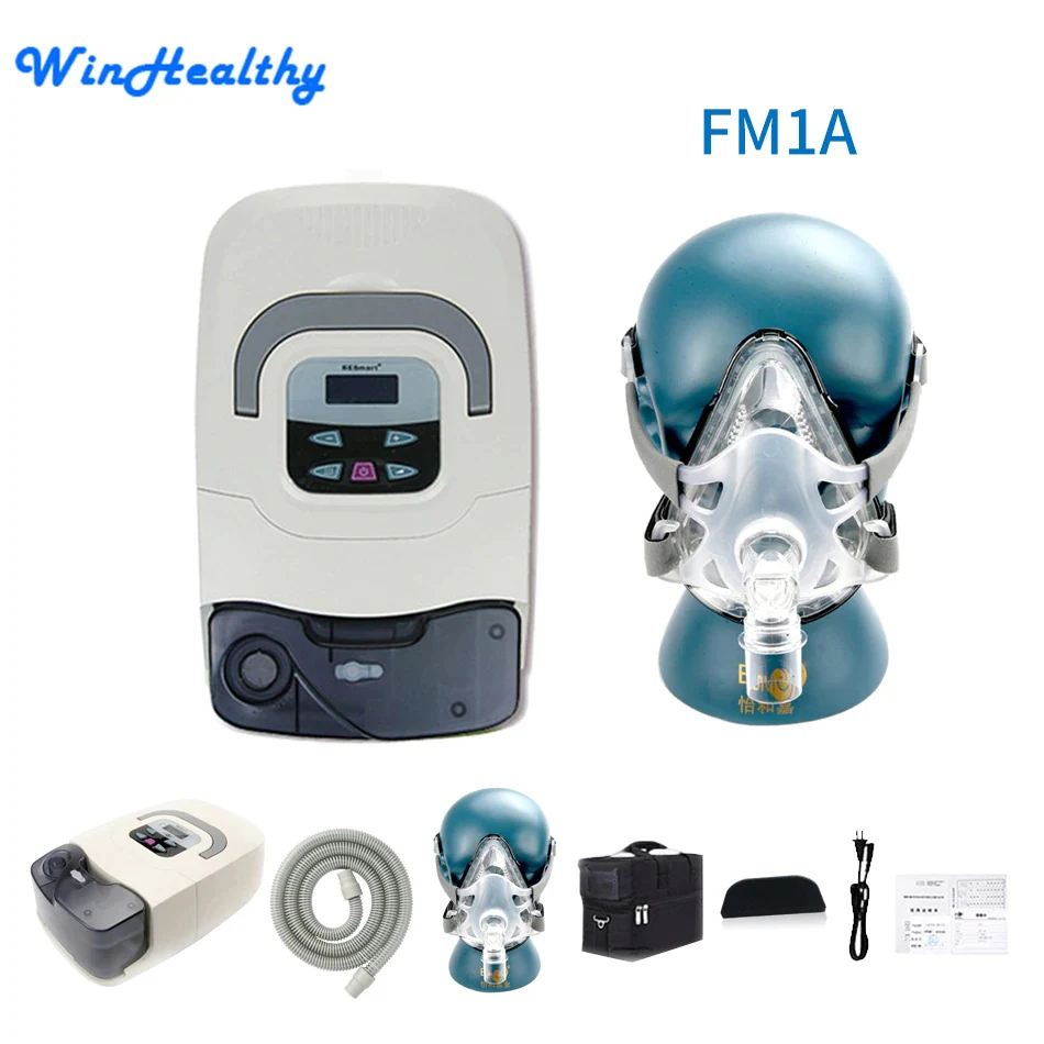 With Mask FM1A Win Healthy BMC CPAP/APAP/аппарат искусственного дыхания с полной лицевой маской или назальная маска для сна и храпа синдрома апноэ сна SAS - Цвет: With Mask FM1A