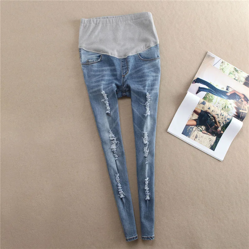 Джинсы с эластичным поясом для беременных брюки одежда на осень/зиму 2018 новые