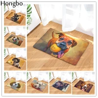 hongbo doormat carpets oil painting dog print mats floor kitchen bathroom rugs 40x60 or 50x80cm