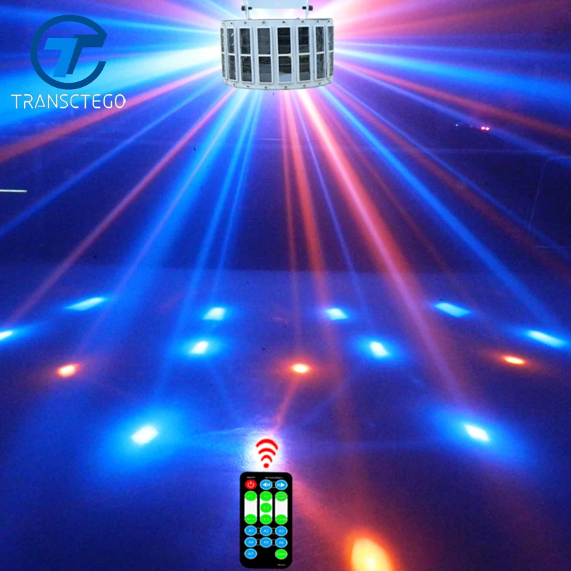 TRANSCTEGO Led Stage Lamp Laser Light DMX 24W 14 Modes 8 Colors Disco Lights DJ Bar Lamp Sound Control Music Stage Lamps