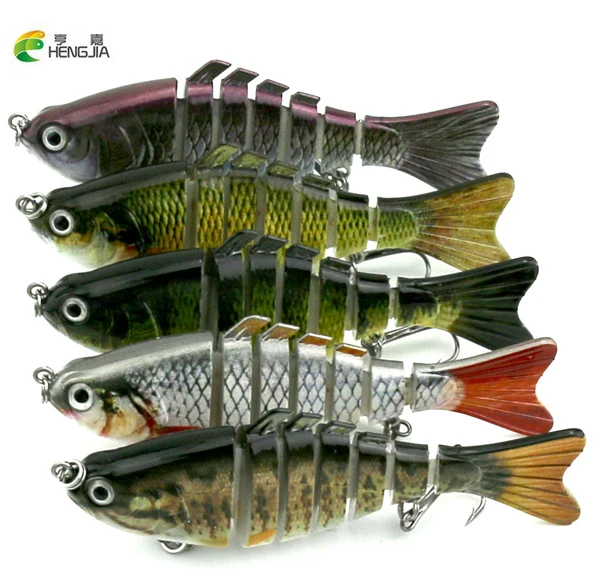 

200PCS Lifelike Fishing Lures 3D Eyes 7 Jointed Sections Lures Crankbait Hard Bait Fish Hook Jig Carp Pesca Fishing Tackle