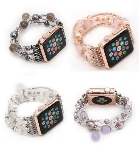 Красивые Для женщин агатовый пояс браслет для наручных часов Apple Watch ремешок iwatch