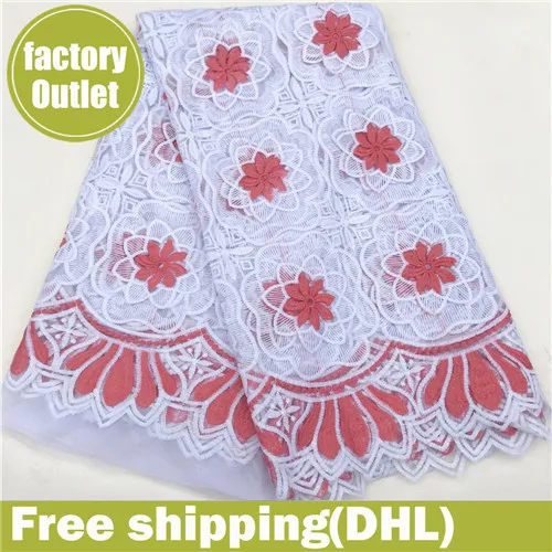 light red Нигерийское кружево ткань Золотой швейцарская вуаль Жанна д 'Арк» французское кружево ткань Африканская кружевная ткань, цветные ткани dentelle вышитый тюль lace5yard/lot5800 - Цвет: light red