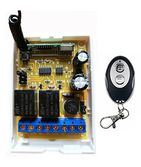 DC12V DC24V 2CH RF Wireless Remote Control Switch System Receiver +ellipse shape Transmitters Learning code / window/Garage Door |