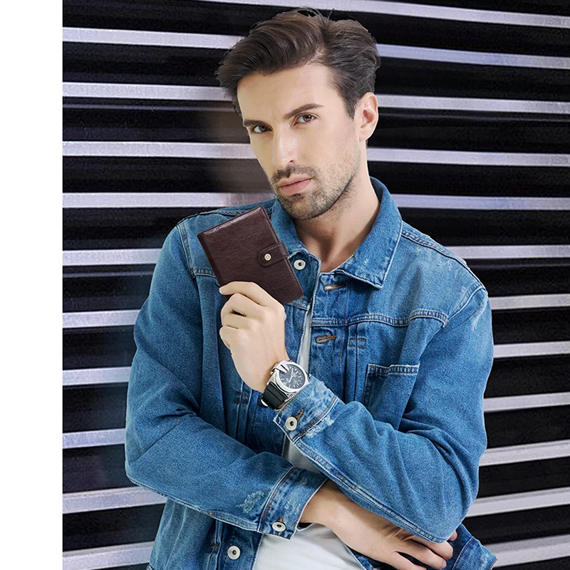 2021 Винтаж натуральная кожа Для мужчин кошелек Органайзер с застежкой женские