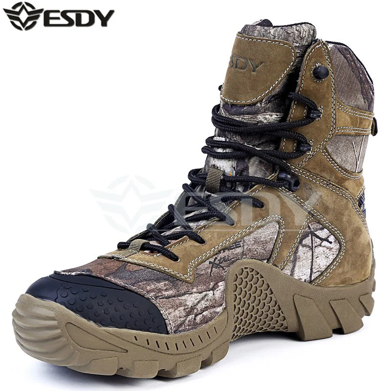 Мужские Водонепроницаемые камуфляжные походные ботинки ESDY с высоким верхом