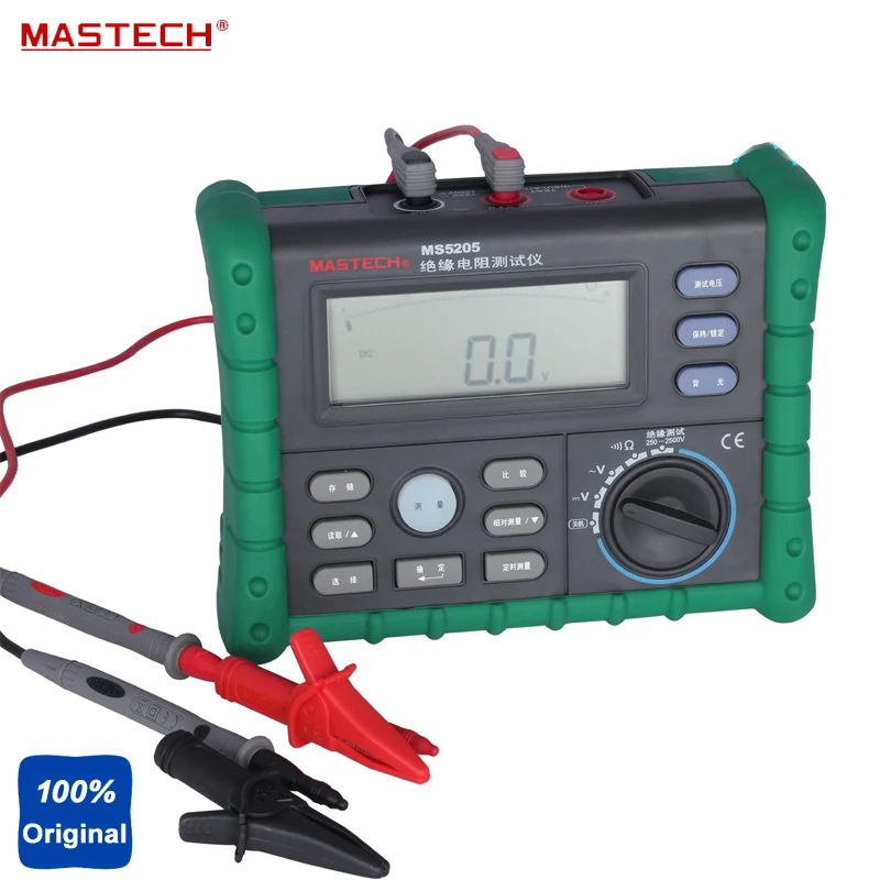 MegOhm метр Mastech MS5205 Megameter 2500 V Цифровой Измеритель сопротивления|digital insulation tester|insulation
