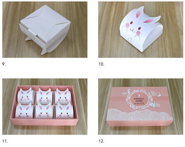 Mooncake упаковка коробка 6 яичный желток хрустящий милый кролик трехмерная свадебная сумочка подарочная коробка