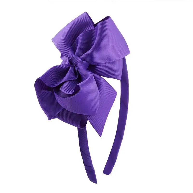 Purple C Новинка, 98 цветов, повязка для волос с бантом для девочек, детская цельная повязка для волос с корсажной лентой ручной работы, аксессуары для волос в горошек, головной убор - Цвет: Purple C