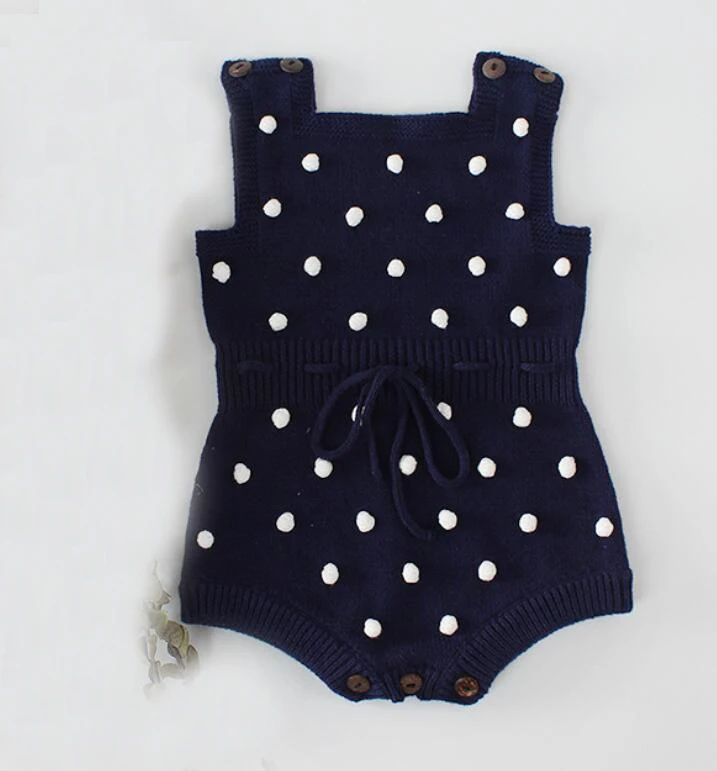 Dark Blue Одежда для маленьких девочек осенний детский хлопковый комбинезон, комплект для новорожденных, кардиган для маленьких девочек, свитер для мальчиков Детский комбинезон хлопок для девочек - Цвет: Dark Blue