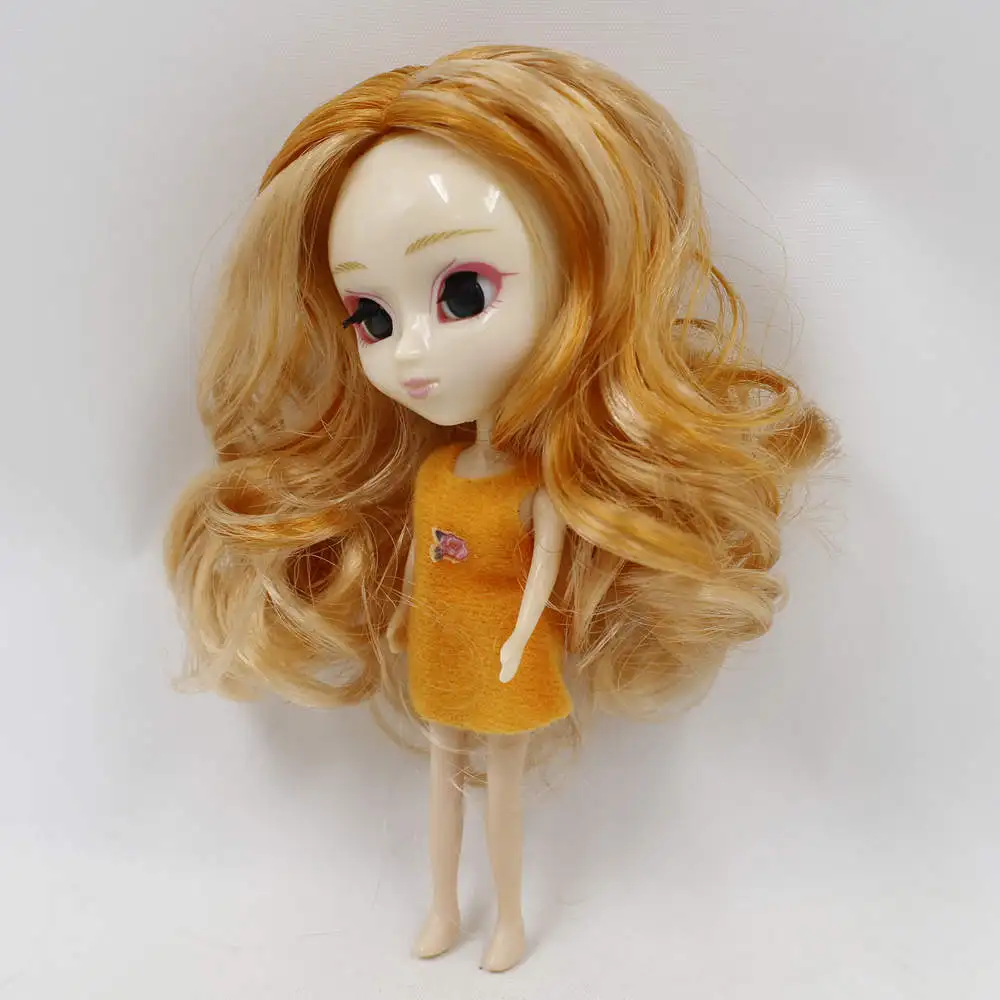 Бургундия Мини кукла Pullip 11 см, как BJD кукла различные цвета волос прическа одежда случайный - Цвет: Бургундия