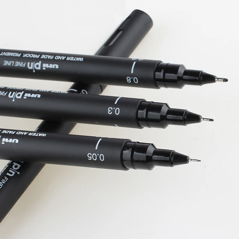 Ручка игла для рисования Mitsubishi Uni PIN200 Black Liner 005/01/02/03/05/08|pen pen|penpen spray |