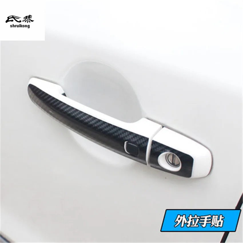 

1Lot Carbon Fiber Car Stickers Outside Door Shake Handshandle Bowl Decoration Cover For 2016-2018 SUZUKI Vitara Four Doors