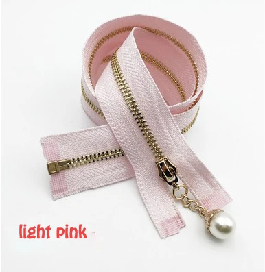 light pink Открытый 60 см Швейные металлические молнии с автоматическим замком Красочные DIY молния аксессуары для одежды пальто мешок обувь декоративная молния D687 - Цвет: light pink