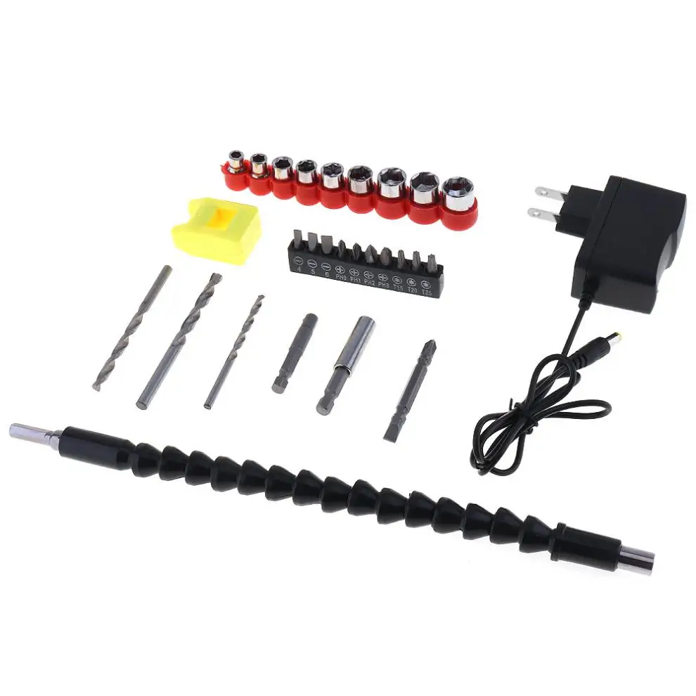 

VOTO AC 100 - 240V Cordless 12V Electric Screwdriver with Rotation Switch and Plastic Box 26pcs Accessories for Handling Screws