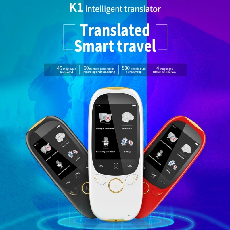 Boeleo K1 2 0 дюймов Экран голос переводчик Smart Бизнес путешествия AI машинного