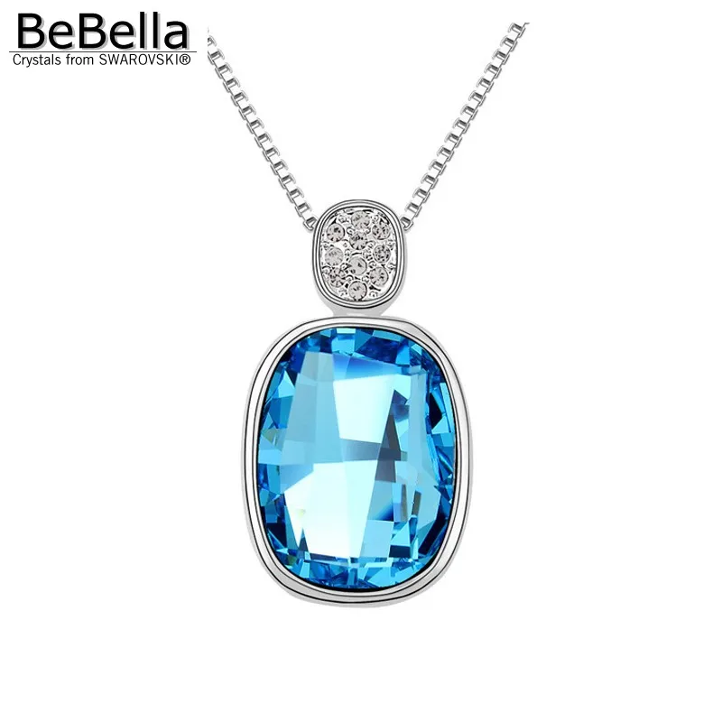 BeBella Черный Кристалл драгоценный камень кулон ожерелье с кристаллами от Swarovski