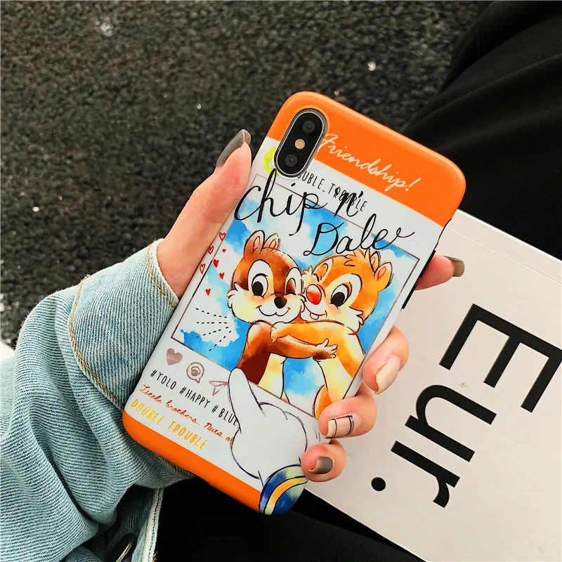 Милый чехол для телефона с белкой iphone 7 мультяшный чип и Дейл 6 S 8 Plus X XS XR мягкая