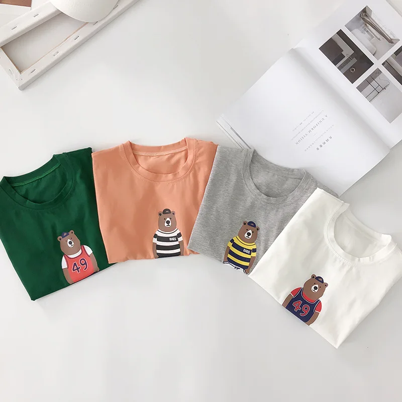 Футболка для девочек модная принт с героями мультфильмов Детские рубашки