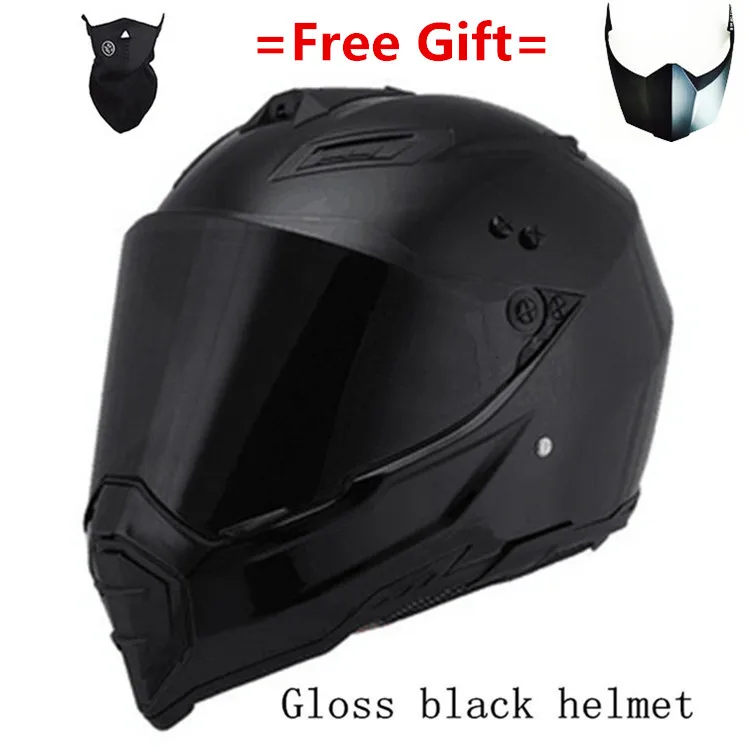 Gloss black Черный глянец, шлем для мотогонок, велосипедный шлем, ATV, грязный велосипед, для спуска, MTB, DH, кросс, шлем, capacetes, s, m, l, xl, XXL - Цвет: Gloss black