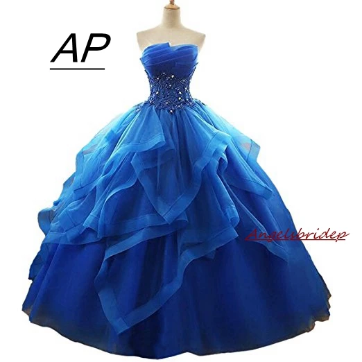 Angelsbridep бальное платье Quinceanera 2021 Топ многоярусные Кристаллы из органзы Vestidos De 15
