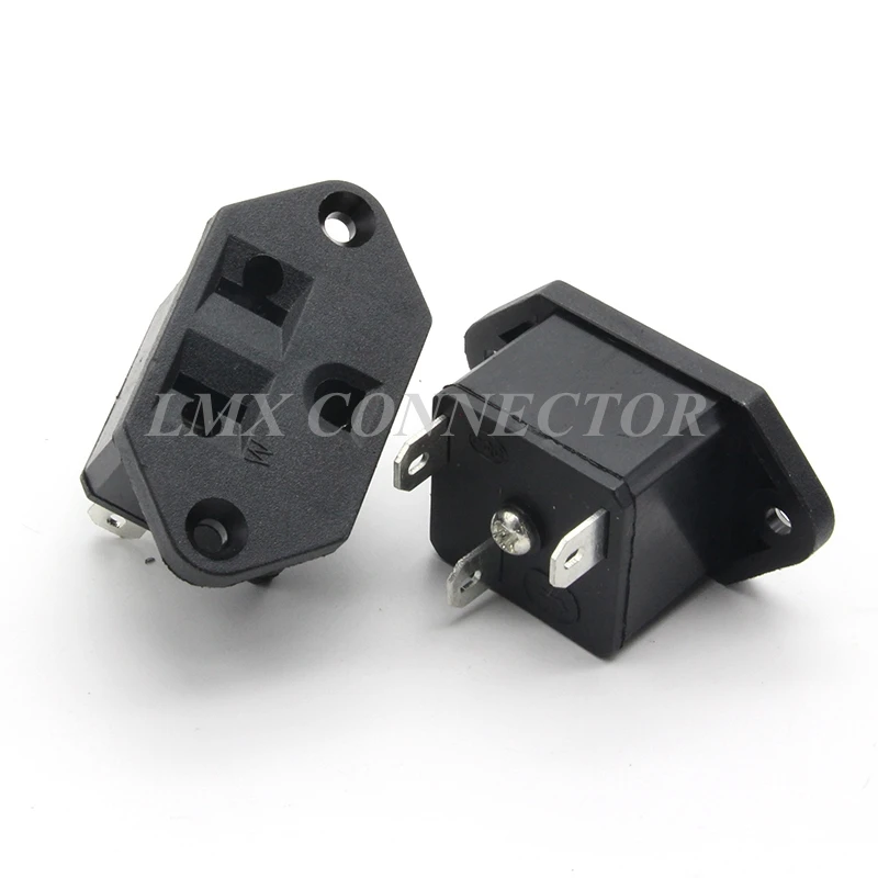 10PCS IEC320 Black Female Socket Power socket 3P Connector iron copper Switch AC-15 | Обустройство дома