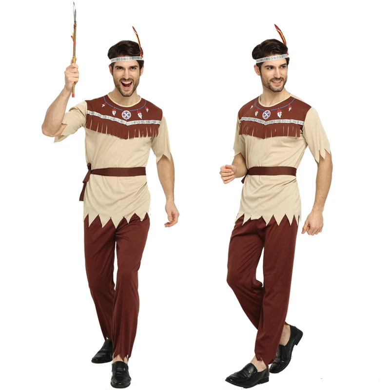 Halloween Cosplay Costumes Indian Indigenous Clothing COS Uniform Temptation Fringed Savage Forest Hunter Cos |