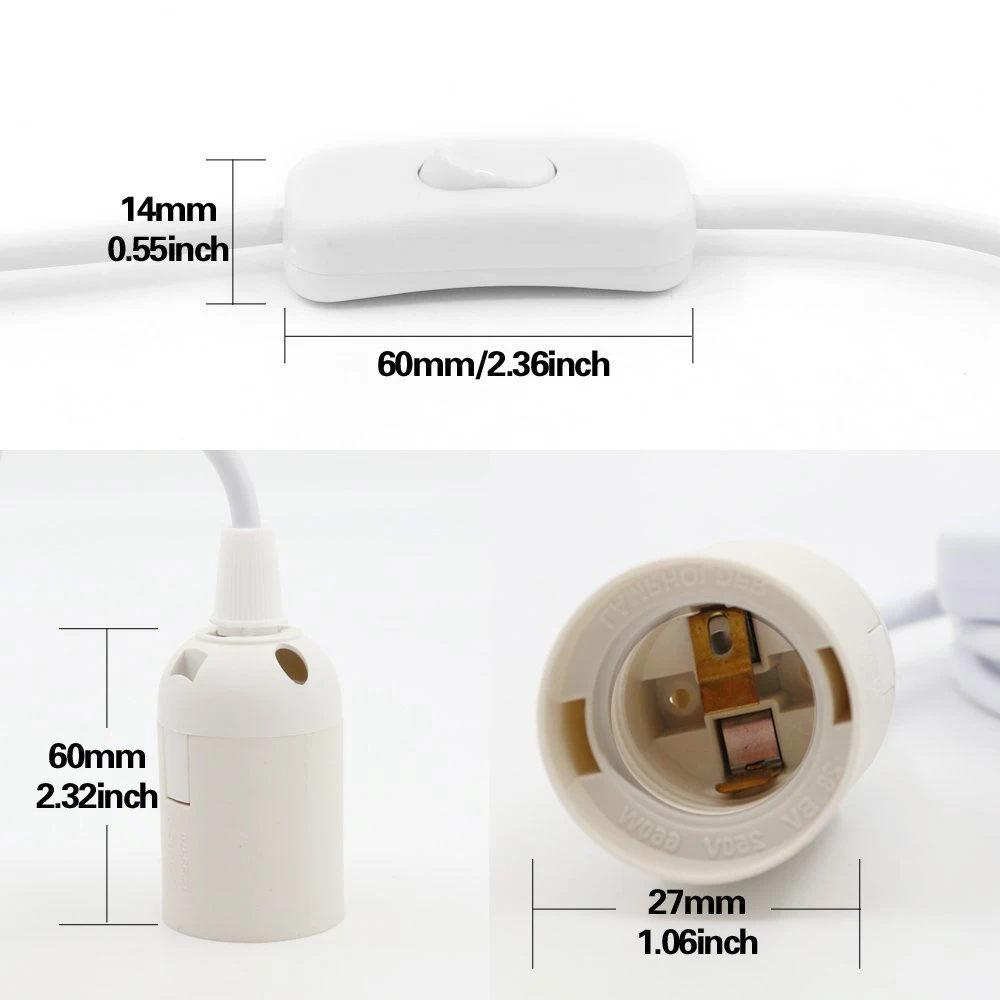 1 8 м повесить Plug and play E27 цоколь лампы Держатель гибкий удлинитель конвертер
