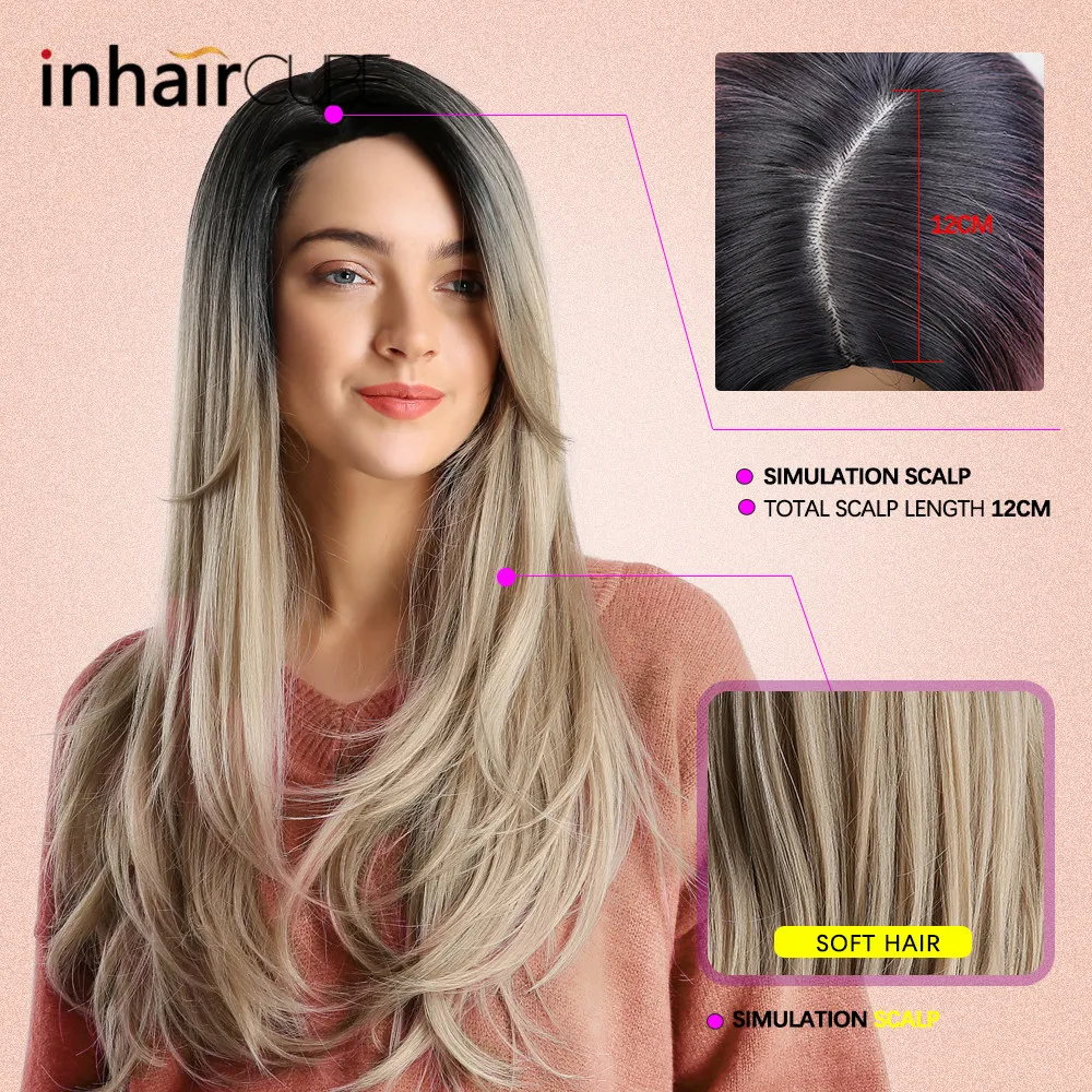 Inhair Cube 24 &quotочаровательный пушистый Омбре длинные волнистые волосы