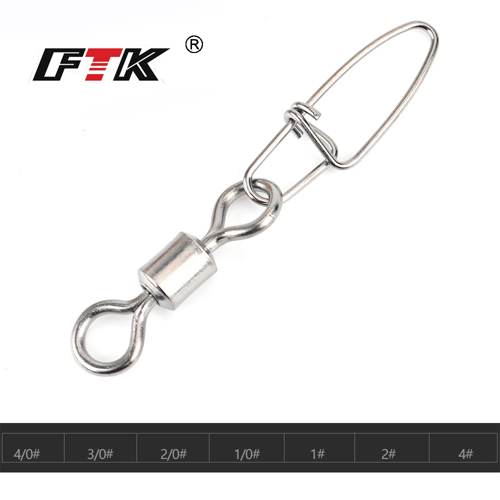 FTK 1 упаковка 1/0#-4/0#1#2# гипер сильный поворотный с страховкой оснастки приманка на рыболовный крючок Разъем Терминал снасти