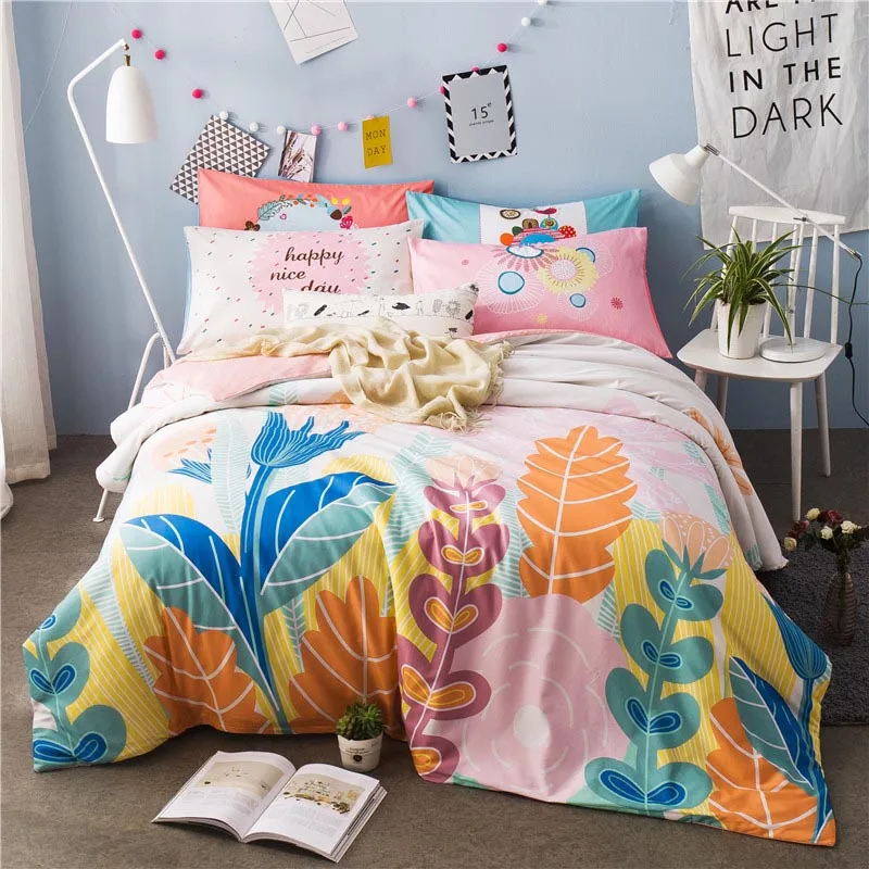 2018 100% Хлопок мультяшный Комплект постельного белья с реактивной печатью для