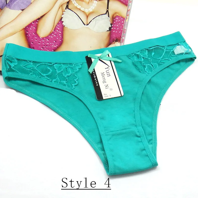 Style 4 1 шт., кружевные женские трусики, с вырезами, с низкой талией, сексуальное нижнее белье, хлопок, мягкое, удобное, милое женское нижнее белье, стиль, розовые трусы - Цвет: Style 4