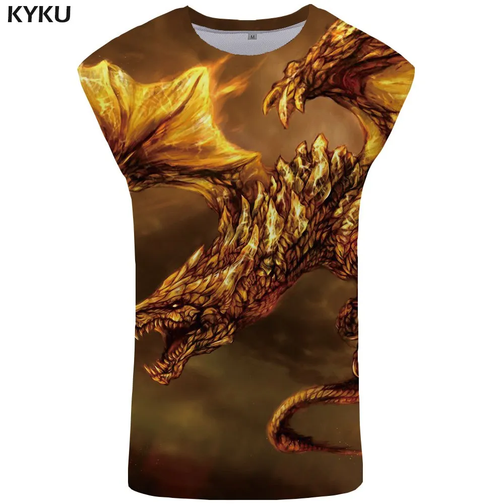 Tank Top 04 KYKU Dragon, майка для мужчин, животное, для мужчин, s, бодибилдинг, молния, жилет, горный, майка, цветная Стрингер, без рукавов, рубашка, Новинка - Цвет: Tank Top 04