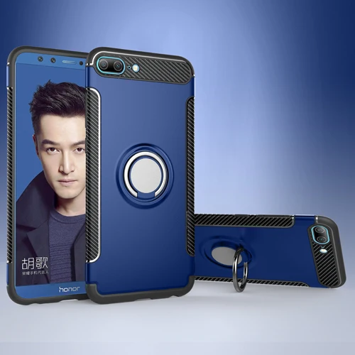 Синий P20 Pro противоударный чехол для huawei P20 lite Коврики 10 P10 lite Honor 9 Honor 10 lite P30 Pro Коврики 20 держатель палец кольцо крышки Y9 - Цвет: Синий
